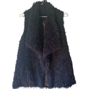 Love Culture Faux Fur Waterfall Open-Front Vest, Women's Medium